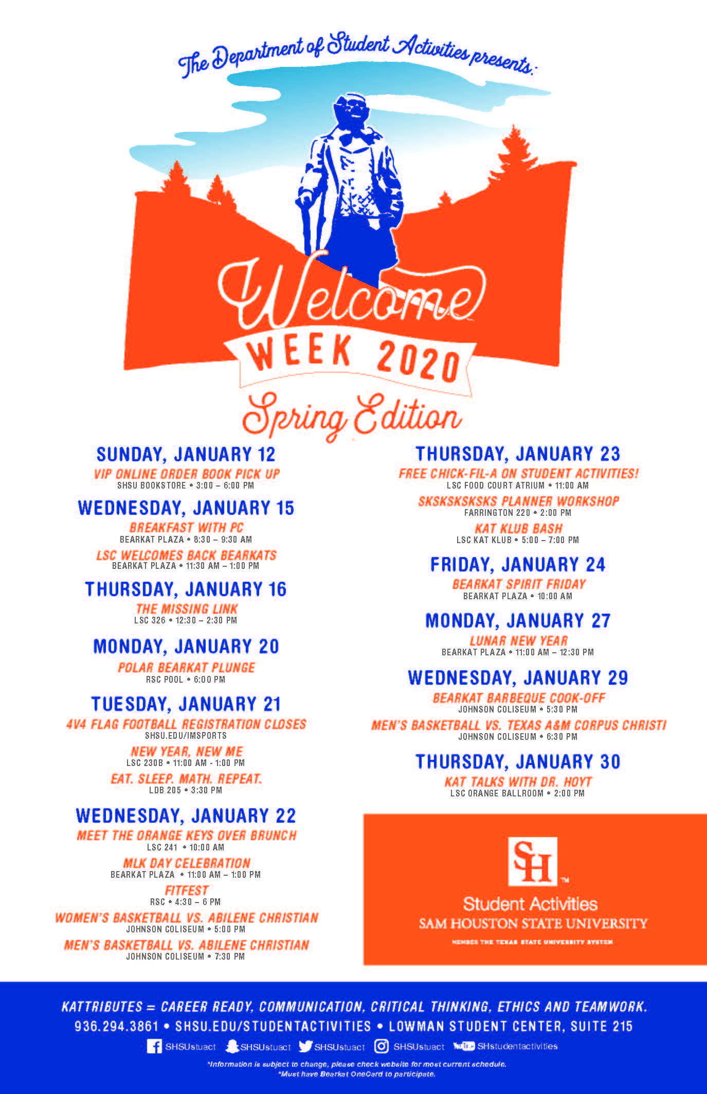 Week Special Events Sam Houston State University